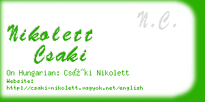 nikolett csaki business card